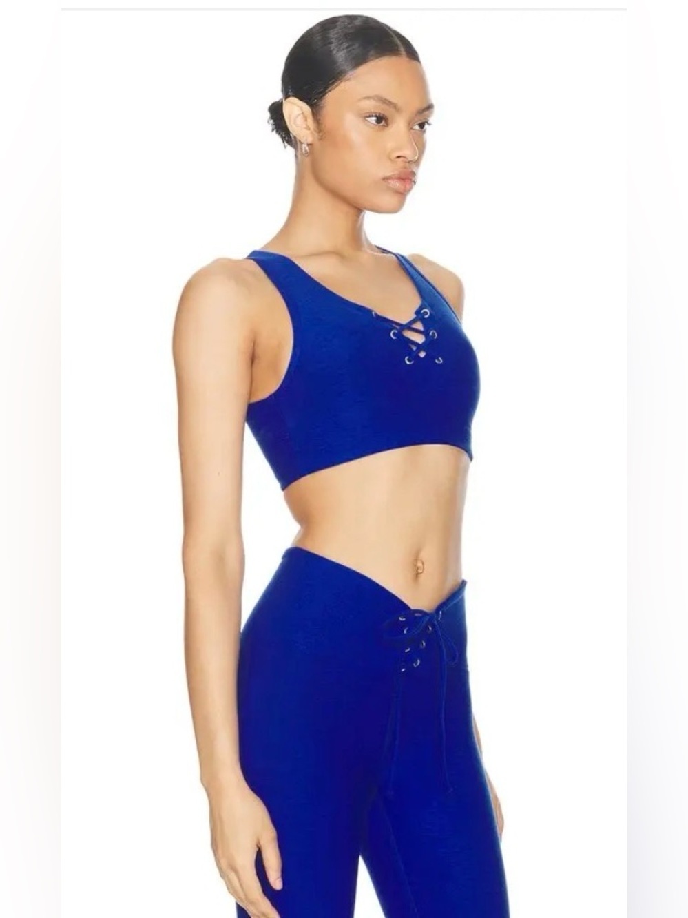 YEAR OF OURS- FOOTBALL LACE UP LEGGING SET- COBALT BLUE- NEW- SIZE XS - Picture 3 of 6
